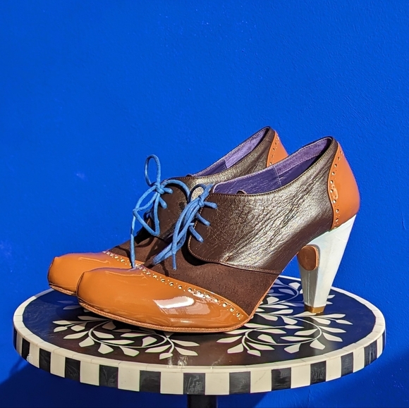 Brodawka & Friends Brown Leather and Suede Heels - Picture 1 of 8